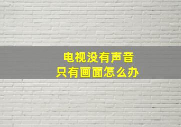 电视没有声音只有画面怎么办