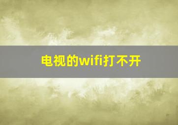 电视的wifi打不开