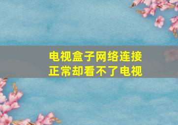 电视盒子网络连接正常却看不了电视