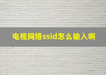 电视网络ssid怎么输入啊