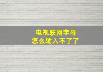 电视联网字母怎么输入不了了