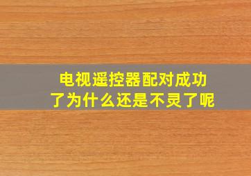 电视遥控器配对成功了为什么还是不灵了呢