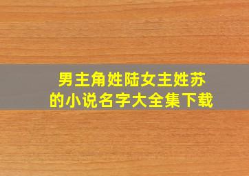 男主角姓陆女主姓苏的小说名字大全集下载