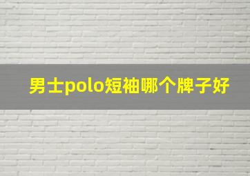 男士polo短袖哪个牌子好