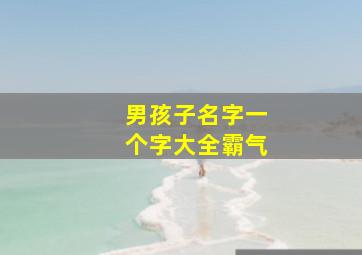 男孩子名字一个字大全霸气