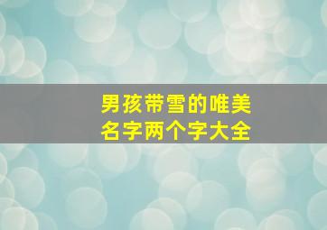 男孩带雪的唯美名字两个字大全