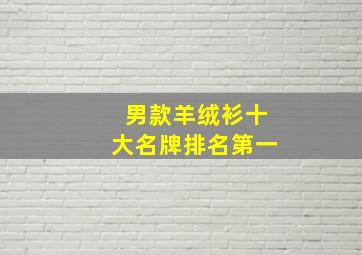 男款羊绒衫十大名牌排名第一