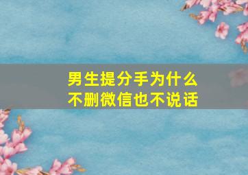 男生提分手为什么不删微信也不说话