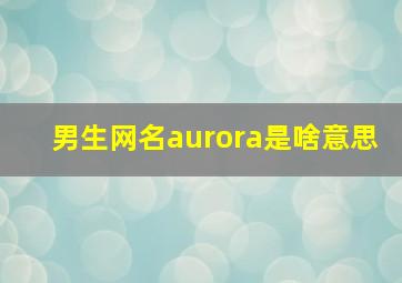 男生网名aurora是啥意思