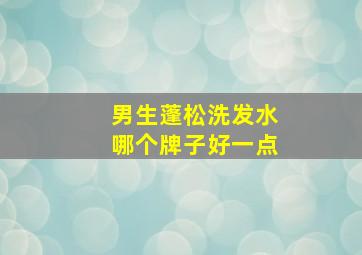 男生蓬松洗发水哪个牌子好一点