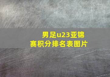 男足u23亚锦赛积分排名表图片