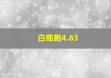 白细胞4.63