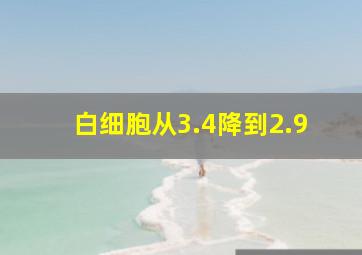 白细胞从3.4降到2.9