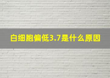 白细胞偏低3.7是什么原因