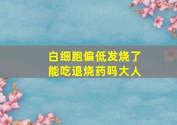 白细胞偏低发烧了能吃退烧药吗大人