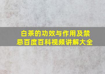 白茶的功效与作用及禁忌百度百科视频讲解大全