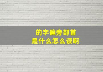 的字偏旁部首是什么怎么读啊