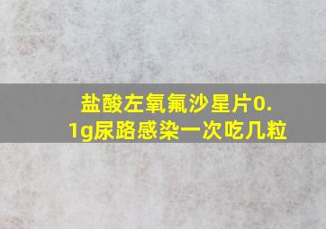 盐酸左氧氟沙星片0.1g尿路感染一次吃几粒