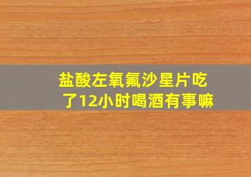 盐酸左氧氟沙星片吃了12小时喝酒有事嘛