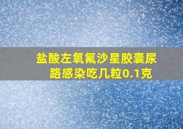 盐酸左氧氟沙星胶囊尿路感染吃几粒0.1克