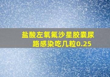 盐酸左氧氟沙星胶囊尿路感染吃几粒0.25