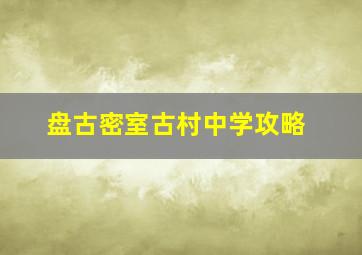 盘古密室古村中学攻略