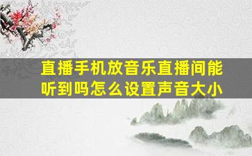 直播手机放音乐直播间能听到吗怎么设置声音大小