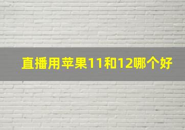 直播用苹果11和12哪个好