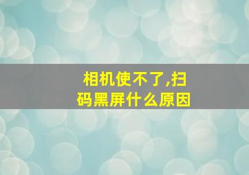 相机使不了,扫码黑屏什么原因