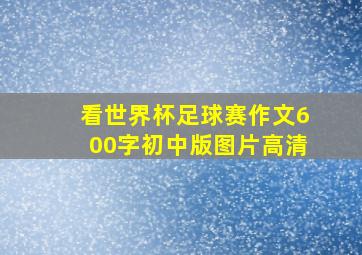 看世界杯足球赛作文600字初中版图片高清