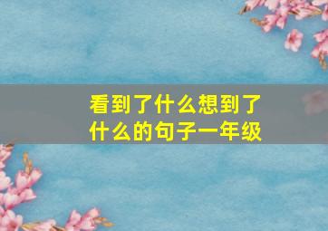 看到了什么想到了什么的句子一年级