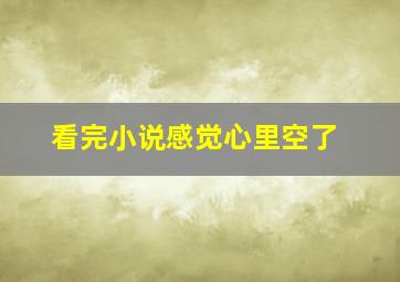 看完小说感觉心里空了