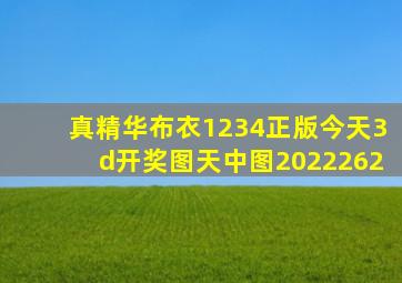 真精华布衣1234正版今天3d开奖图天中图2022262