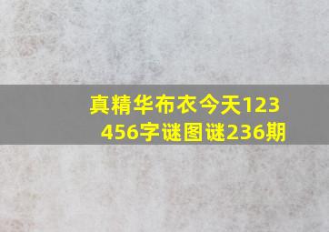 真精华布衣今天123456字谜图谜236期