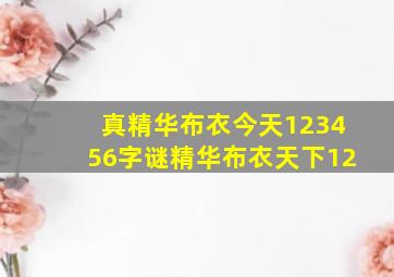 真精华布衣今天123456字谜精华布衣天下12