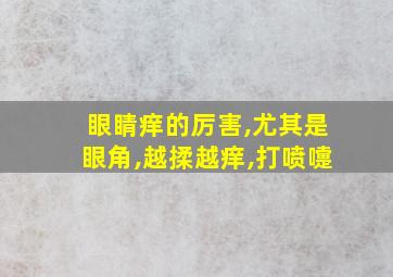 眼睛痒的厉害,尤其是眼角,越揉越痒,打喷嚏