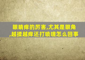 眼睛痒的厉害,尤其是眼角,越揉越痒还打喷嚏怎么回事