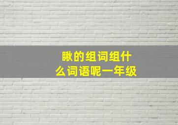 瞅的组词组什么词语呢一年级