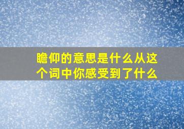 瞻仰的意思是什么从这个词中你感受到了什么