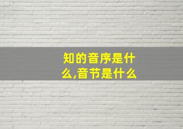 知的音序是什么,音节是什么