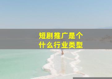 短剧推广是个什么行业类型