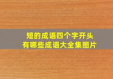 短的成语四个字开头有哪些成语大全集图片