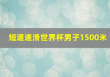 短道速滑世界杯男子1500米