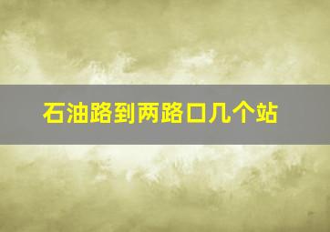 石油路到两路口几个站