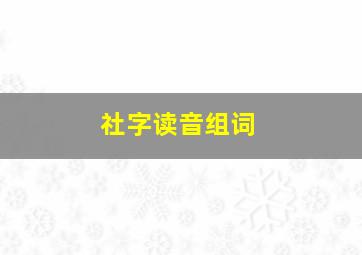 社字读音组词