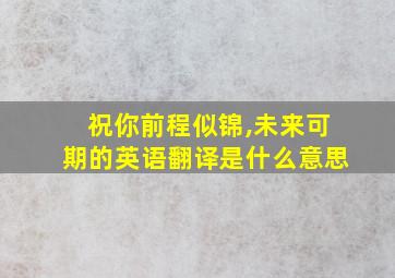 祝你前程似锦,未来可期的英语翻译是什么意思