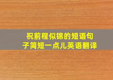 祝前程似锦的短语句子简短一点儿英语翻译