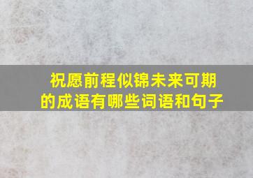 祝愿前程似锦未来可期的成语有哪些词语和句子