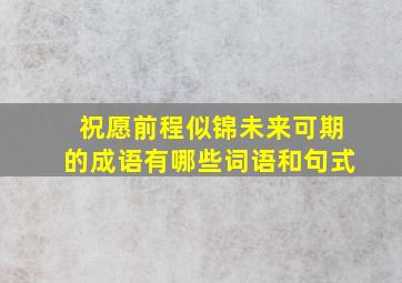 祝愿前程似锦未来可期的成语有哪些词语和句式