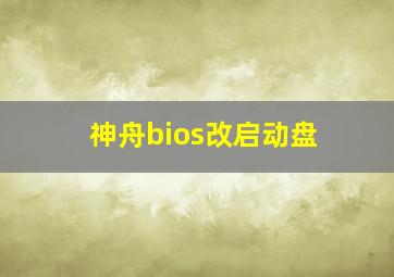 神舟bios改启动盘